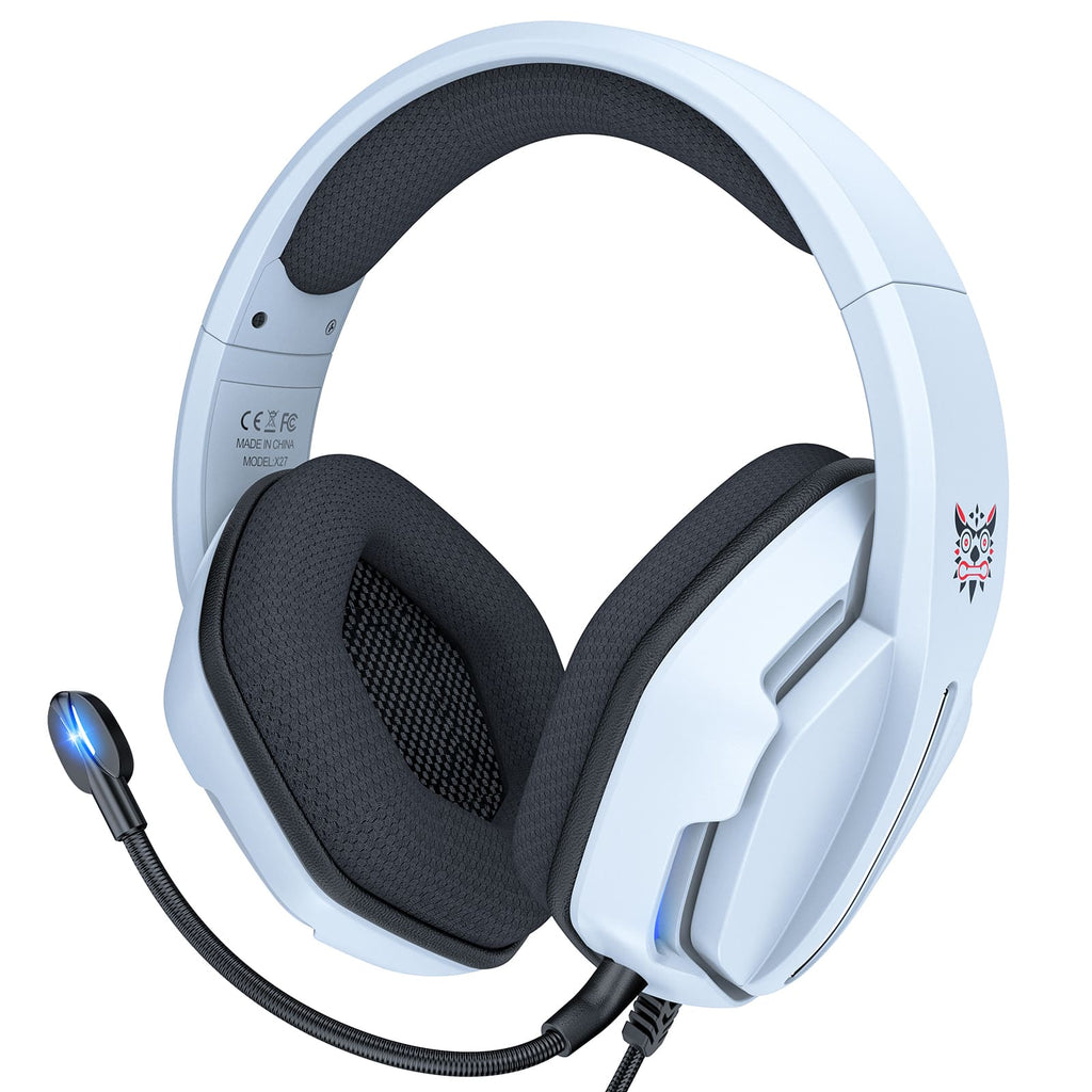 ONIKUMA X27 RGB Gaming Headset Stereo Surround Omnidirectional Noise Canceling Mic Ergonomic Design Headphone - White