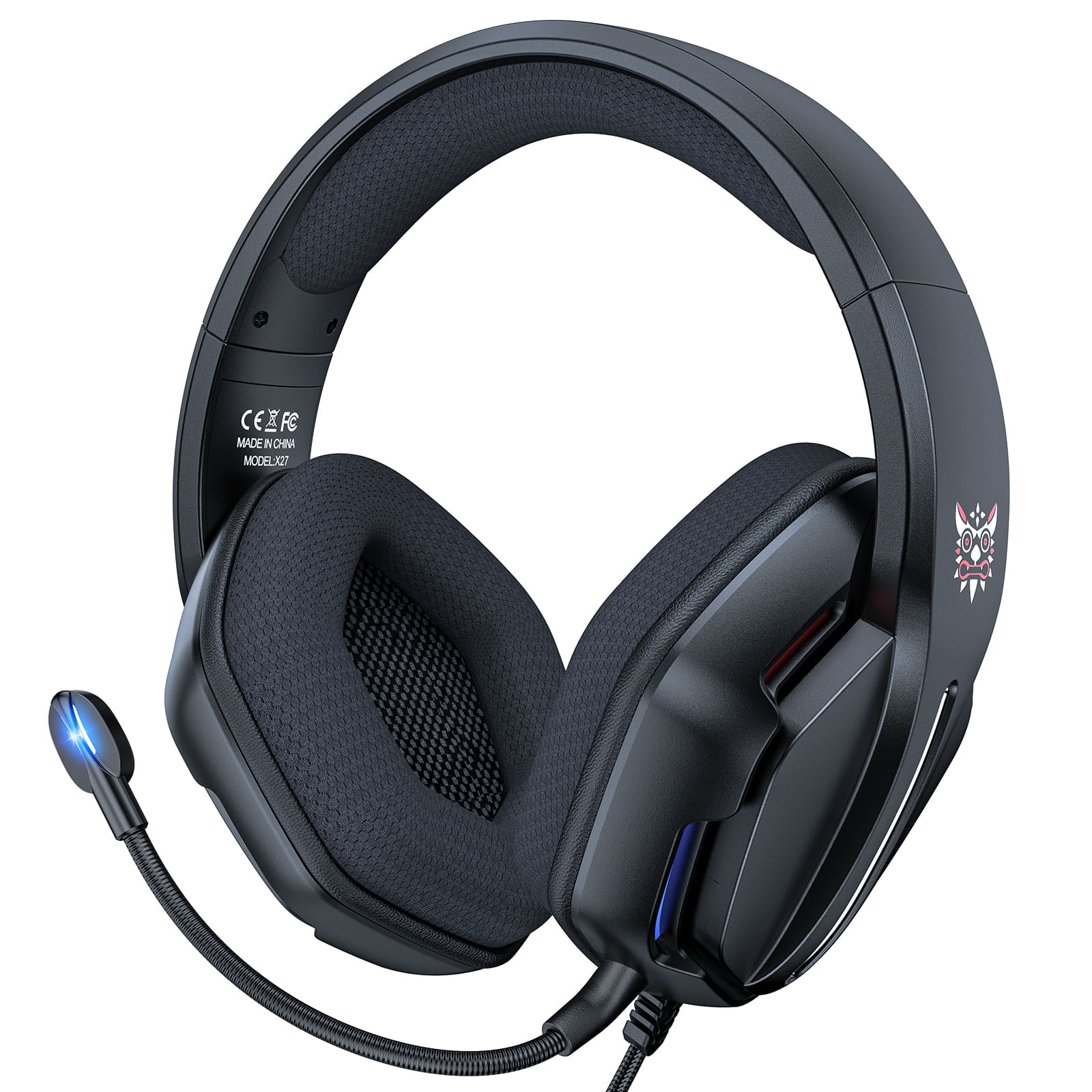 ONIKUMA X27 RGB Gaming Headset Stereo Surround Omnidirectional Noise Canceling Mic Ergonomic Design Headphone - Black