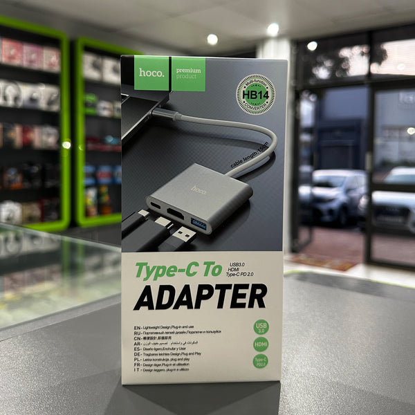 Converter Hub Type-c to HDMI - USB 3.0 - PD Aluminum Alloy Adapter - Silver