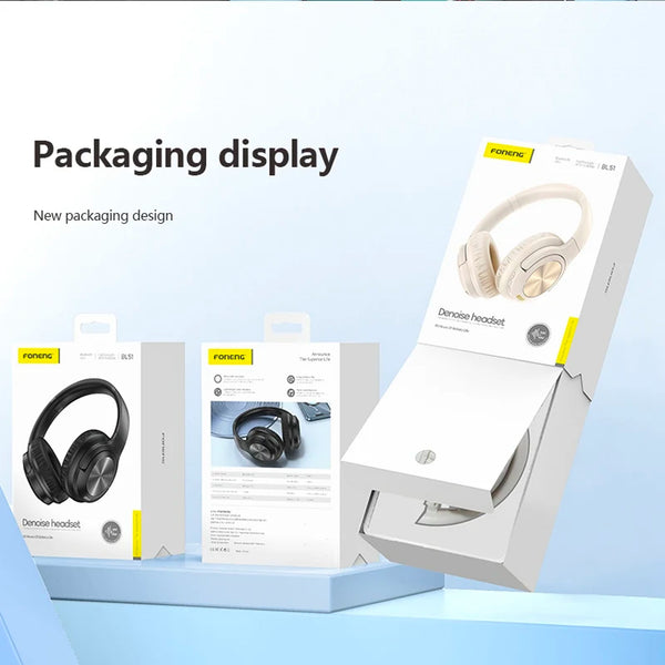 Wireless Headset ( BL 51 ) ANC+ENC Noise Canceling Bluetooth v5.3 High Quality Headphone - Black