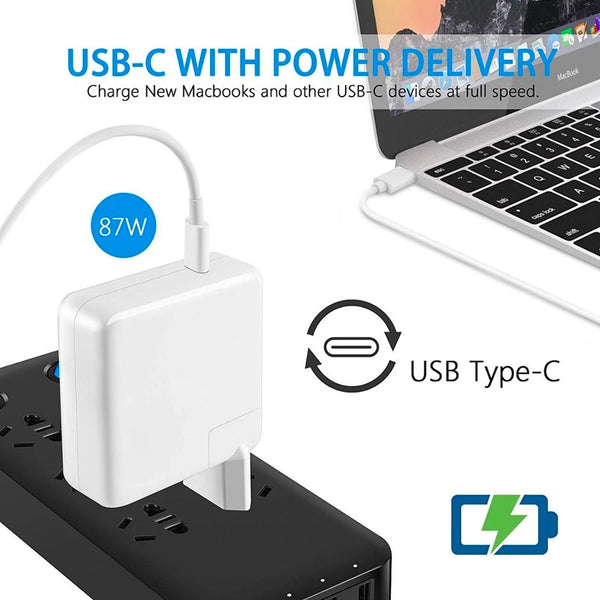 MacBook Charger 87W Power Adapter with USB TYPE-C Cable