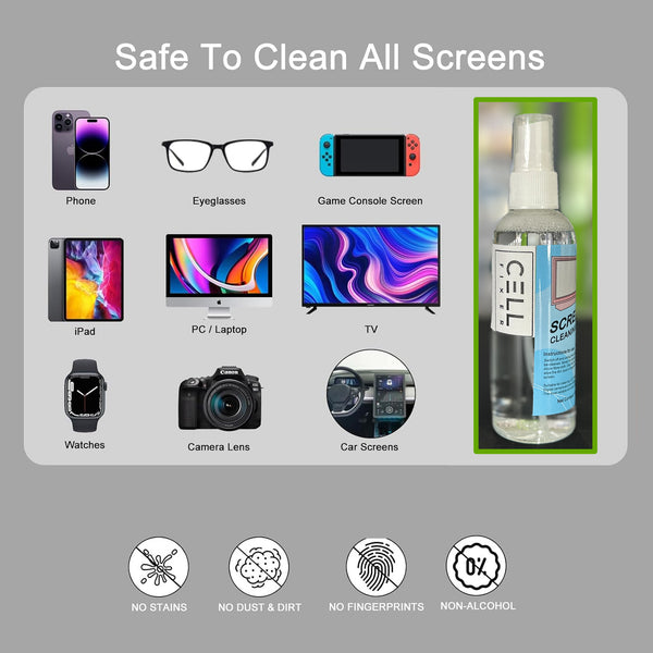 LCD Screen Cleaning Kit 3-In-1 for TV, Smart Phone, Monitors , Laptop 120ML