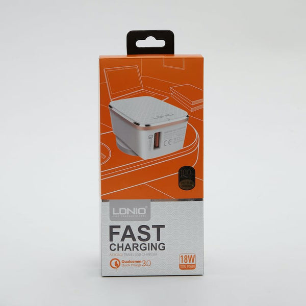 LDNIO Quick Charging QC3.0 Block with Lightning Cable for iPhone