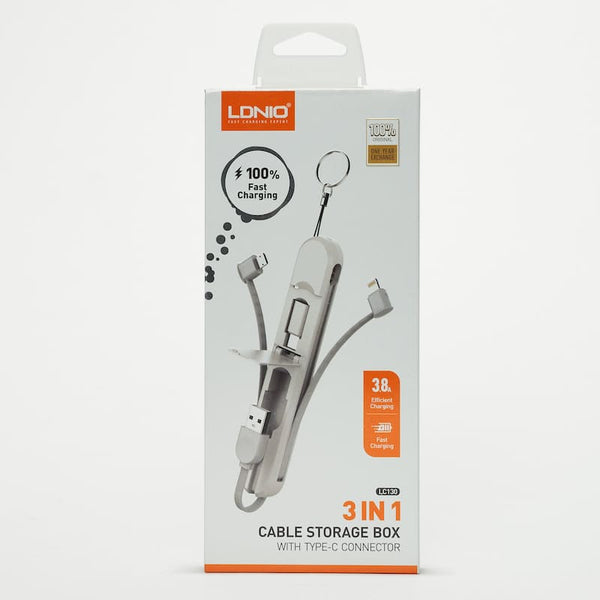 LDNIO 3-in-1 3.8A Fast Charging Cable with Keyring