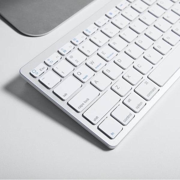 Ultra Slim Design KB450 Bluetooth Wireless Keyboard - Silver & White