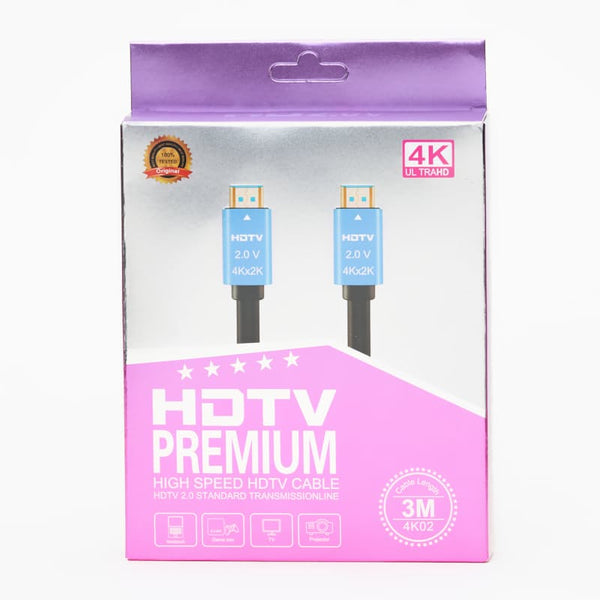 HDTV PREMIUM 4K02 High Speed HDMI CABLE 2.0 60HZ 3-Meter