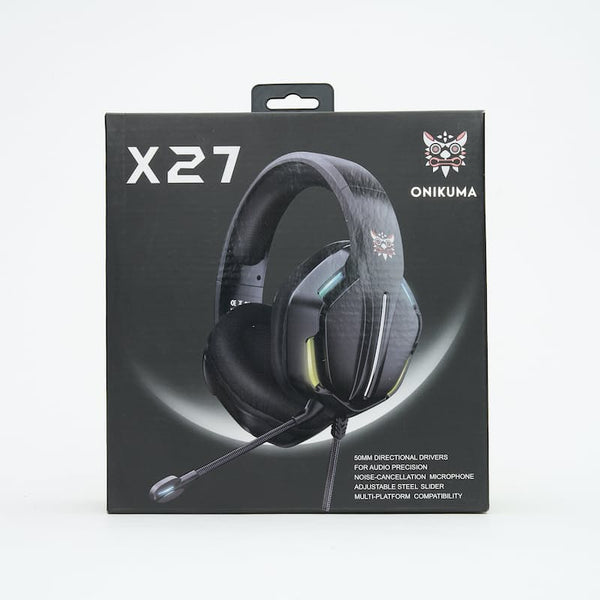 ONIKUMA X27 RGB Gaming Headset Stereo Surround Omnidirectional Noise Canceling Mic Ergonomic Design Headphone - Black
