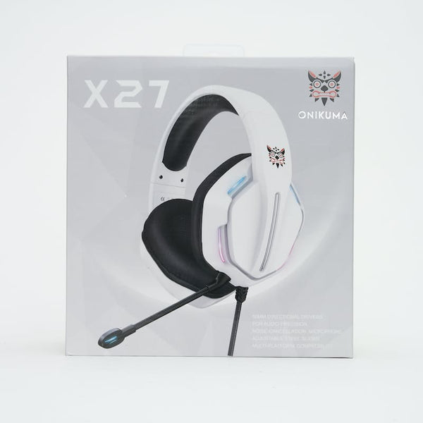 ONIKUMA X27 RGB Gaming Headset Stereo Surround Omnidirectional Noise Canceling Mic Ergonomic Design Headphone - White