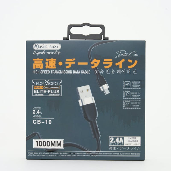 Music Taxi CB-10 High Speed 2.4A Data Cables - Micro USB