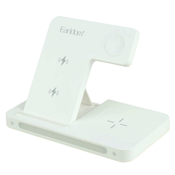Multi-Function 3-in-1 Foldable Wireless Charging Stand With Night Light WC27 - White