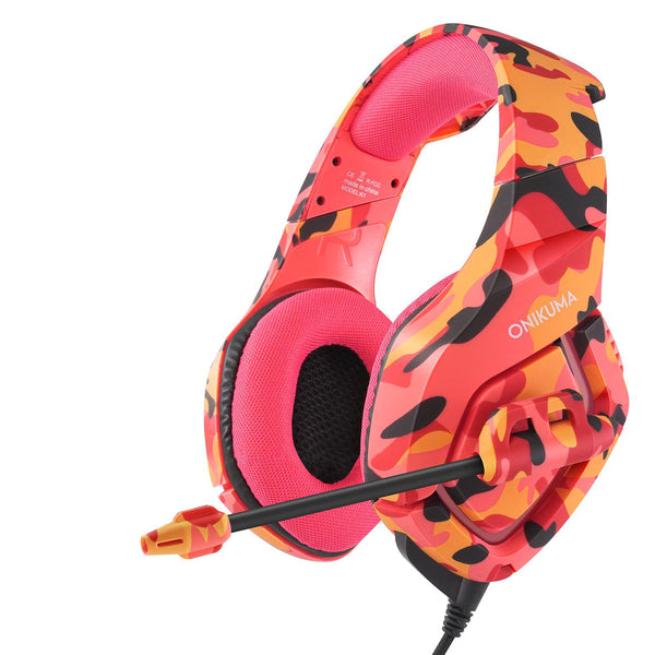 ONIKUMA K1-B Camouflage Elite stereo gaming headset - Red