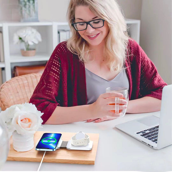 Earldom 18W Magnetic Duo Charger (Compatible with iPhone, AirPods & Apple Watch)