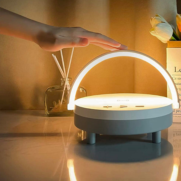 Multifunction Wireless Charge,Phone Holder,Night Light & Bluetooth Speaker