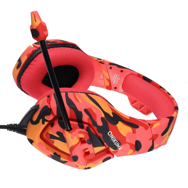 ONIKUMA K1-B Camouflage Elite stereo gaming headset - Red
