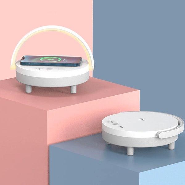 Multifunction Wireless Charge,Phone Holder,Night Light & Bluetooth Speaker