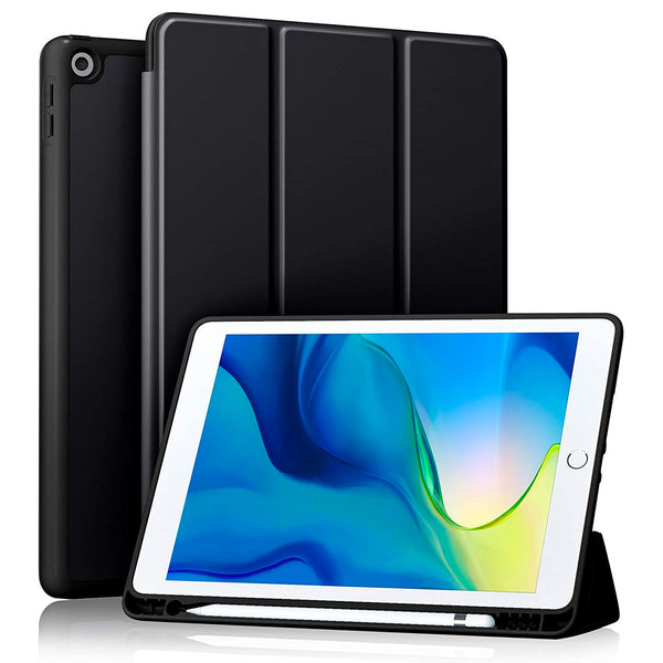 Smart Flip Protective Cover With Pencil Holder for Apple iPad 10.2 inch Case - Black