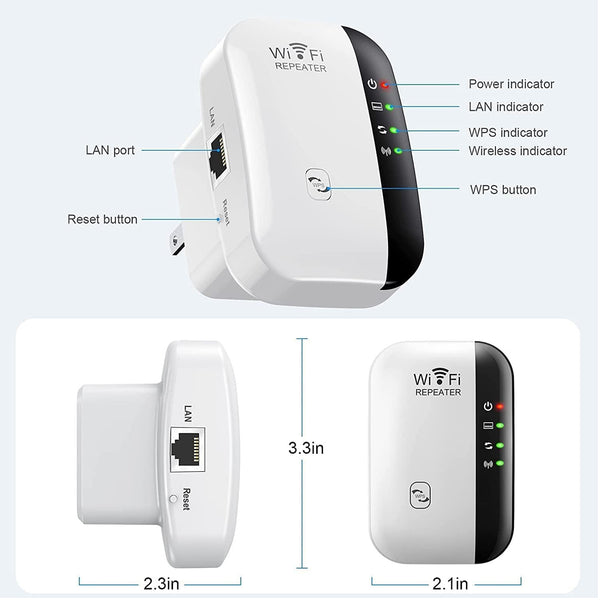 Wifi Range Extender Wireless-N Wifi Repeater 300M Signal Extender Home Or Office for Wireless Internet.