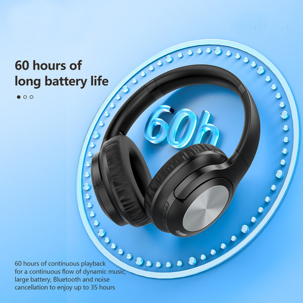 Wireless Headset ( BL 51 ) ANC+ENC Noise Canceling Bluetooth v5.3 High Quality Headphone - Black
