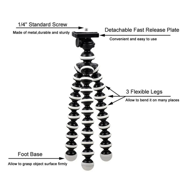 Cell Fixer Tripod Stand with Mobile Phone Holder Clip Z-02 Gorilla