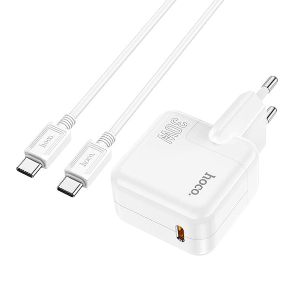 Hoco C112A Advantage wall charger single port PD30W charger(EU) set(Type-C to Type-C)