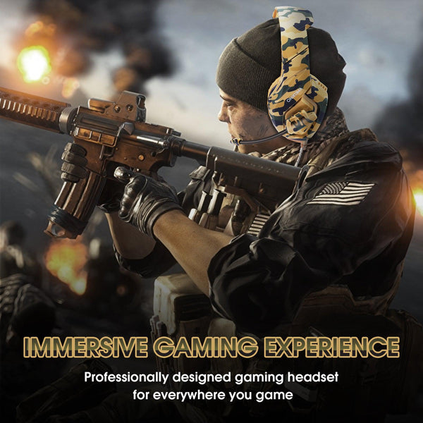 ONIKUMA K1-B Camouflage Elite stereo gaming headset - Yellow