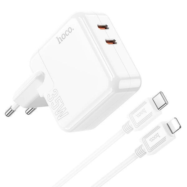 HOCO. Fast Charger With Type C to Lightning Cable for Apple Devices iPhone Ipad 35 Watts - C110A