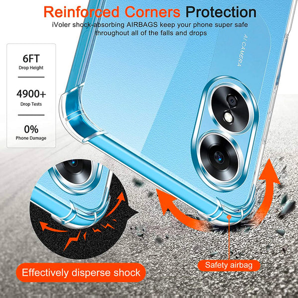 Protective Shockproof Transparent Case Designed for Oppo A17 / A17K
