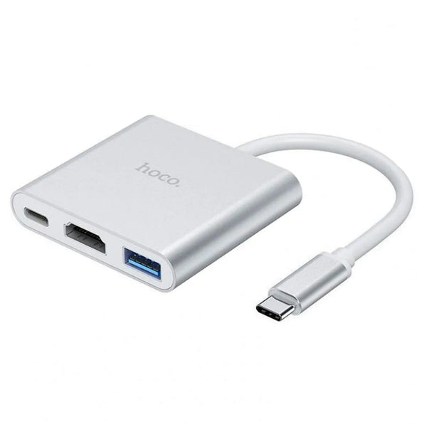 Converter Hub Type-c to HDMI - USB 3.0 - PD Aluminum Alloy Adapter - Silver