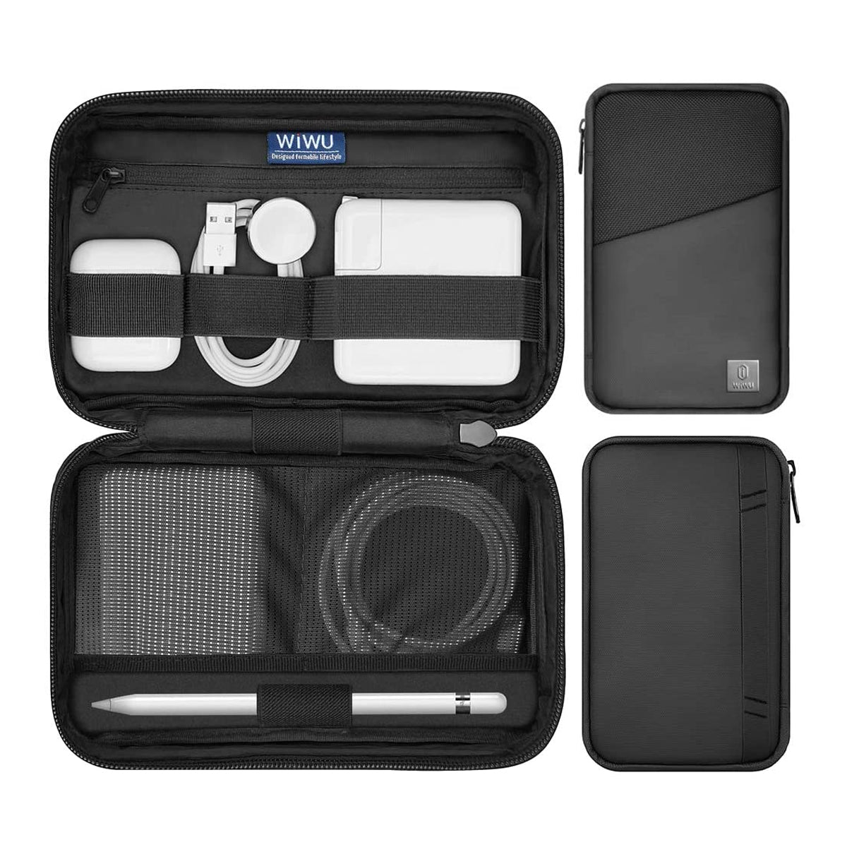 Premium MacBook Mate Travel & Cable Organiser Black