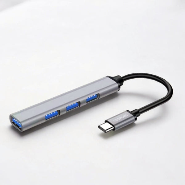 Yesplus YS1405 Type-C To 4 USB Port Adapter Hub | OTG + USB HUB 4 IN 1