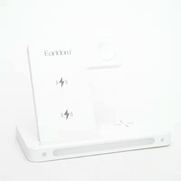 Multi-Function 3-in-1 Foldable Wireless Charging Stand With Night Light WC27 - White