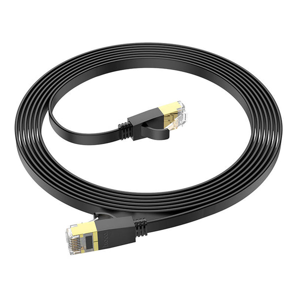 Flat Ethernet Cable Cat6 - Network Cable - RJ45 Connectors LAN Cable US07 - Black