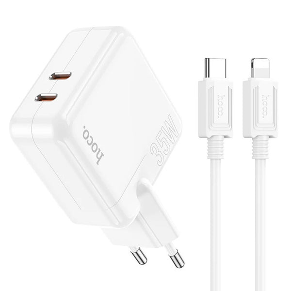 HOCO. Fast Charger With Type C to Lightning Cable for Apple Devices iPhone Ipad 35 Watts - C110A
