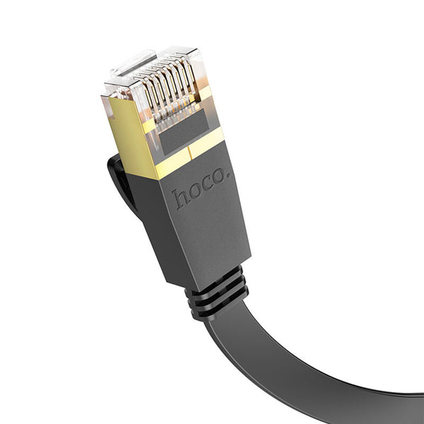 Flat Ethernet Cable Cat6 - Network Cable - RJ45 Connectors LAN Cable US07 - Black