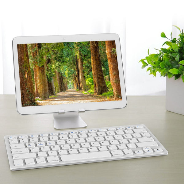 Ultra Slim Design KB450 Bluetooth Wireless Keyboard - Silver & White