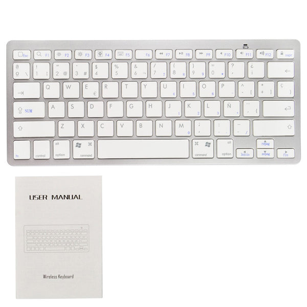 Ultra Slim Design KB450 Bluetooth Wireless Keyboard - Silver & White