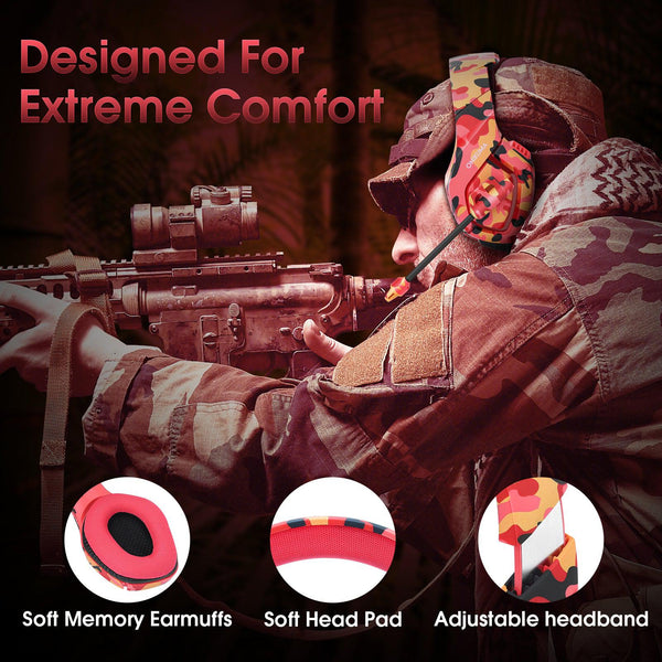 ONIKUMA K1-B Camouflage Elite stereo gaming headset - Red