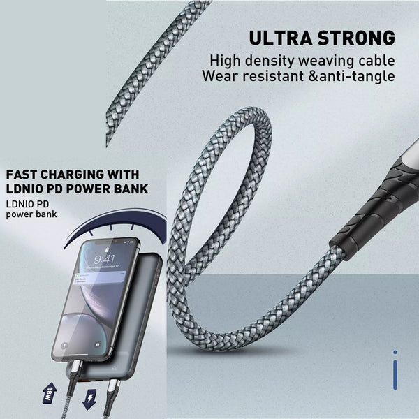LDNIO Fast Charging LC101 3A Data Cable Type C to Type C 65W Power PD Charge & Sync Cable