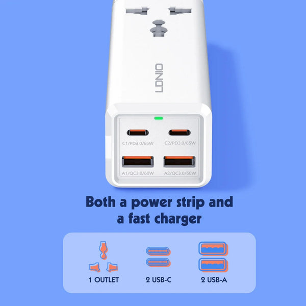 LDNIO 65W Multifunction Universal Power Adapter SC1418