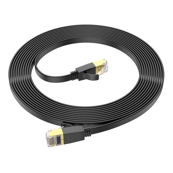 Flat Ethernet Cable Cat6 - Network Cable - RJ45 Connectors LAN Cable US07 - Black