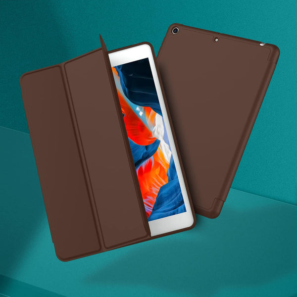 Smart Flip Protective Cover With Pencil Holder for Apple iPad 10.2 inch Case - Chocolate