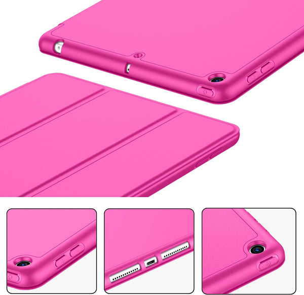 Smart Flip Protective Cover With Pencil Holder for Apple iPad 10.2 inch Case - Rose Pink