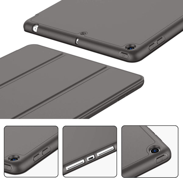Smart Flip Protective Cover With Pencil Holder for Apple iPad 10.2 inch Case - Dark Gray