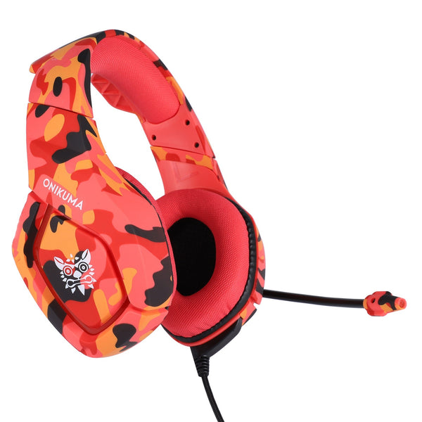 ONIKUMA K1-B Camouflage Elite stereo gaming headset - Red