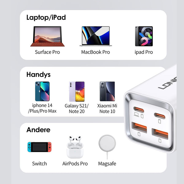 LDNIO 65W Multi-ports Desktop Charging Station A4610C