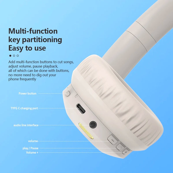 Wireless Headset ( BL 51 ) ANC+ENC Noise Canceling Bluetooth v5.3 High Quality Headphone - Black