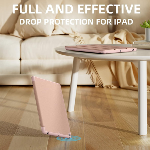 Smart Flip Protective Cover With Pencil Holder for Apple iPad 10.2 inch Case - Rose Gold