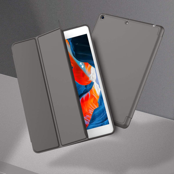 Smart Flip Protective Cover With Pencil Holder for Apple iPad 10.2 inch Case - Dark Gray