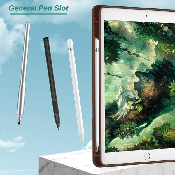 Smart Flip Protective Cover With Pencil Holder for Apple iPad 10.2 inch Case - Chocolate