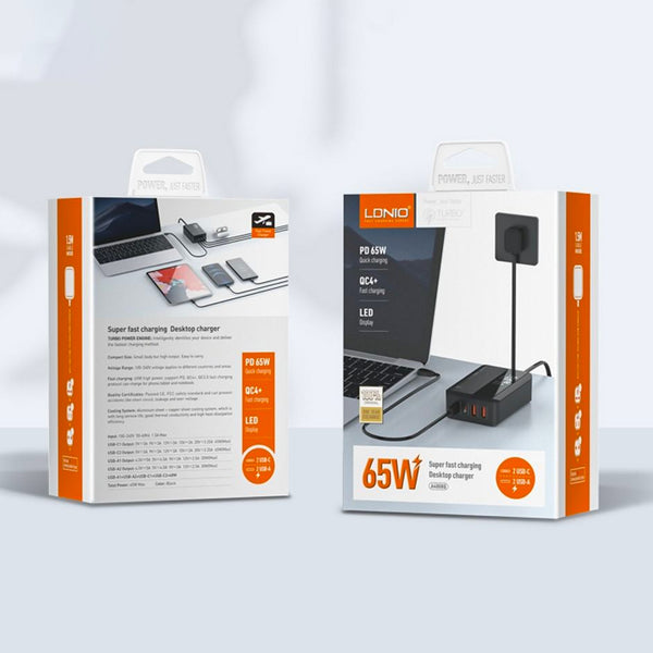 LDNIO 65W PD Desktop Charger with 1.5m Cable